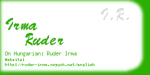 irma ruder business card